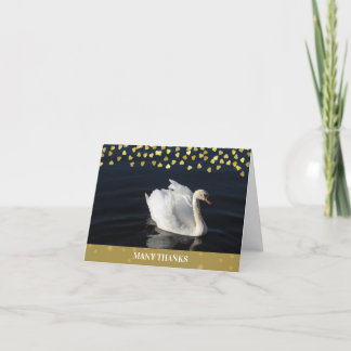 Tarjeta De Agradecimiento Cisne con corazón de oro