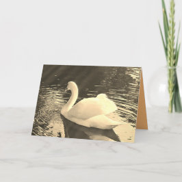 Tarjeta De Agradecimiento Cisne en Sepia