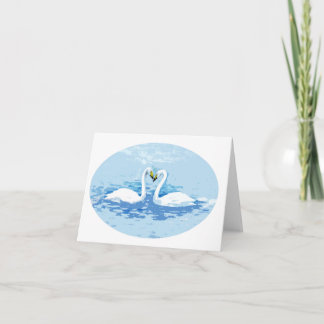 Tarjeta De Agradecimiento Cisnes pintando