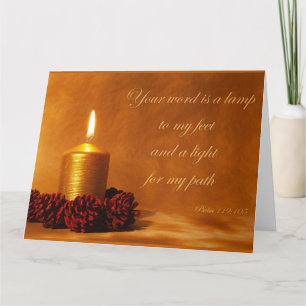 Tarjeta De Agradecimiento Cita bíblica con velas de Navidades