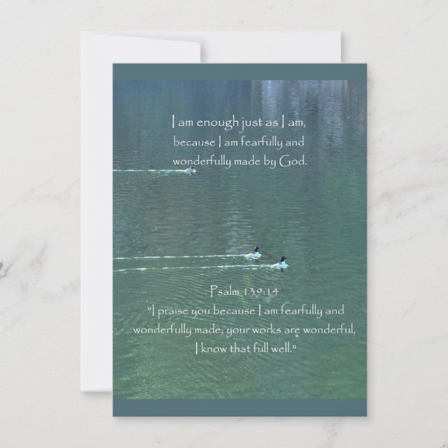 Tarjeta De Agradecimiento Cita de afirmación cristiana y biblia correspondie (Anverso)