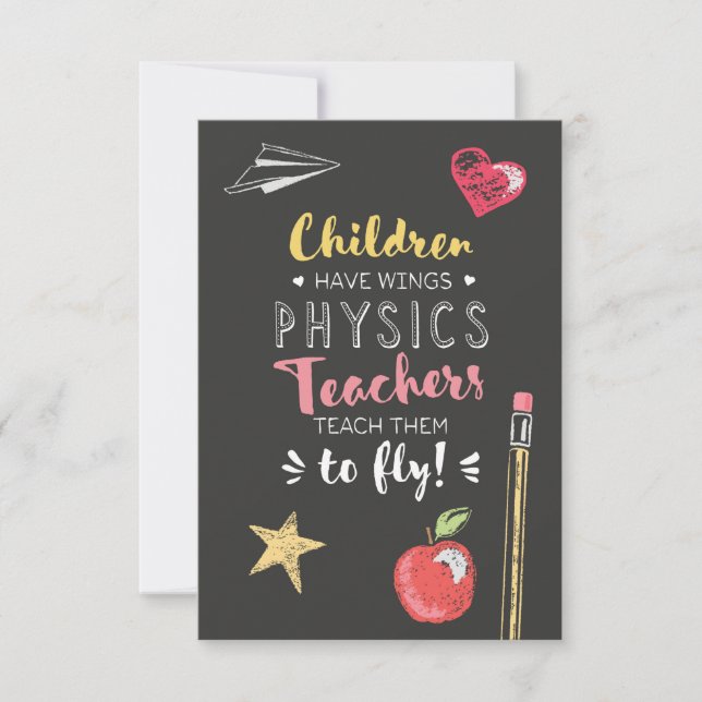 Tarjeta De Agradecimiento Cita de Alas Hermosas - Profesores de Física (Anverso)