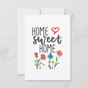 Tarjeta De Agradecimiento Cita de Felicidad Hogar Dulce Hogar Flores