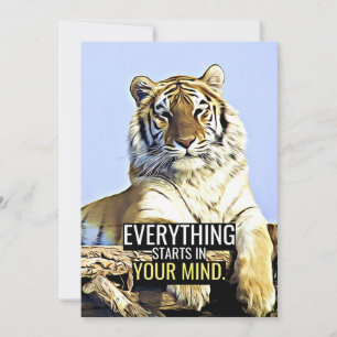 Tarjeta De Agradecimiento Cita de Felicidad Todo Comienza En Tu Mente