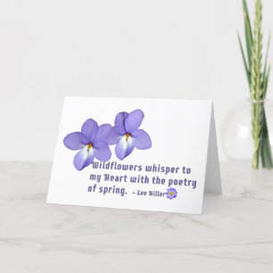 Tarjeta De Agradecimiento Cita de flores silvestres violetas de pie de pájar