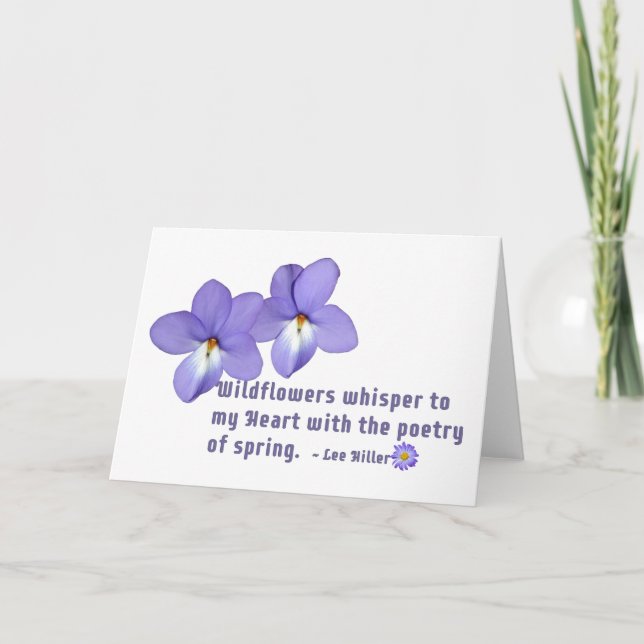 Tarjeta De Agradecimiento Cita de flores silvestres violetas de pie de pájar (Anverso)