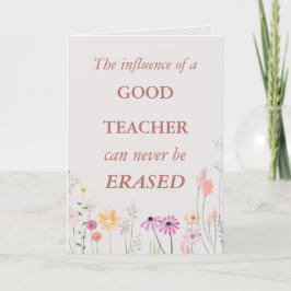Tarjeta De Agradecimiento Cita de profesor de color rosa floral de Guay