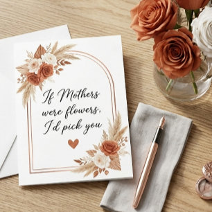 Tarjeta De Agradecimiento Cita del Día de la Madre Floral Si las Madres Fuer