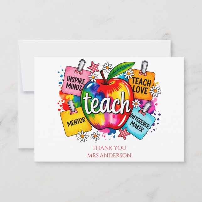 Tarjeta De Agradecimiento Cita del profesor (Anverso)