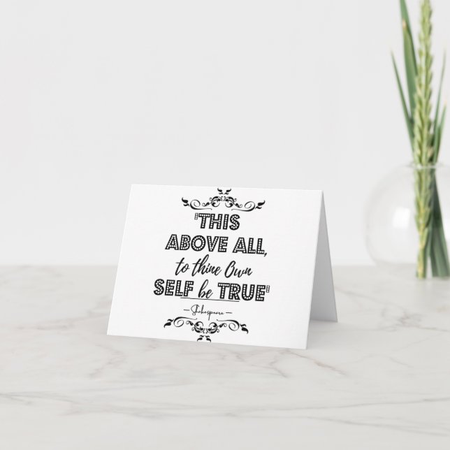 Tarjeta De Agradecimiento Cita histórica de William Shakespeare (Anverso)