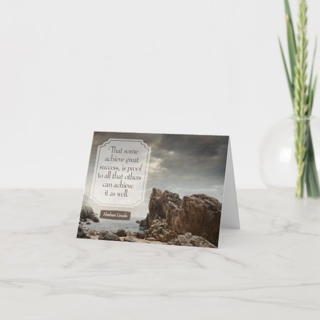 Tarjeta De Agradecimiento Cita Inspiradora de Abraham Lincoln "Éxito" (Anverso)