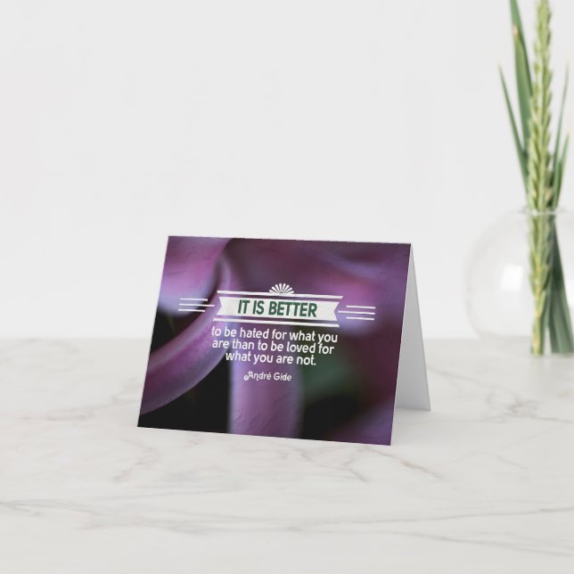 Tarjeta De Agradecimiento Cita inspiradora de Andre Gide "Lo que eres" (Anverso)