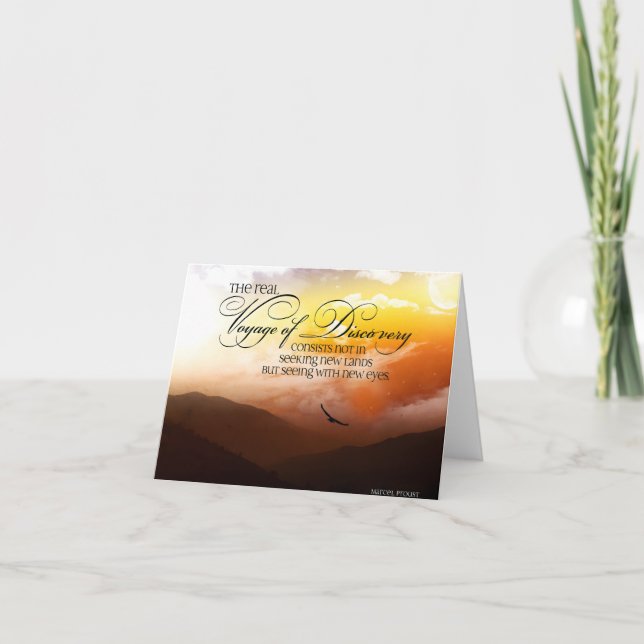 Tarjeta De Agradecimiento Cita Inspiradora de Marcel Proust "Nuevos ojos" (Anverso)