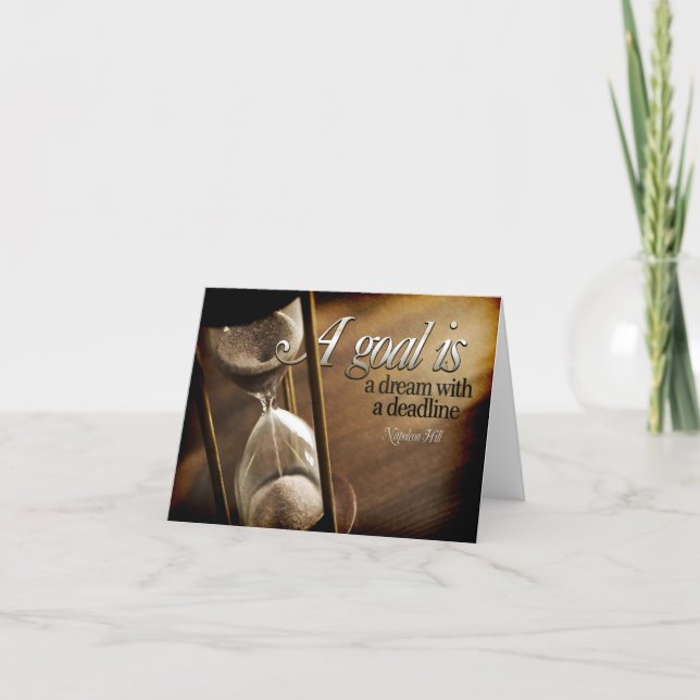 Tarjeta De Agradecimiento Cita Inspiradora de Napoleón Hill "Un gol" (Anverso)