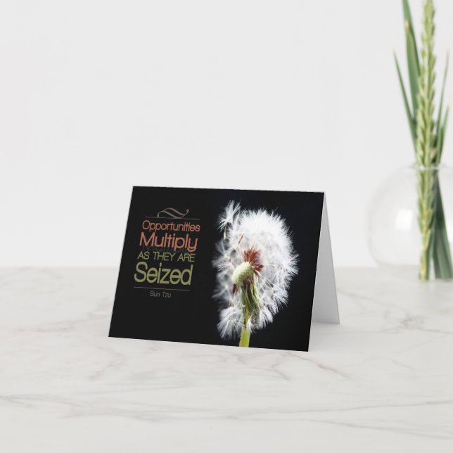 Tarjeta De Agradecimiento Cita Inspiradora de Sun Tzu "Oportunidades" (Anverso)