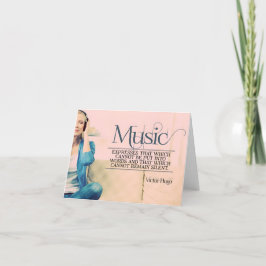 Tarjeta De Agradecimiento Cita Inspiradora de Victor Hugo "Música"