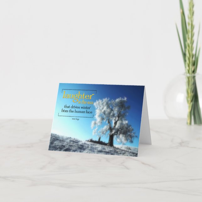 Tarjeta De Agradecimiento Cita Inspiradora de Victor Hugo "risas" (Anverso)