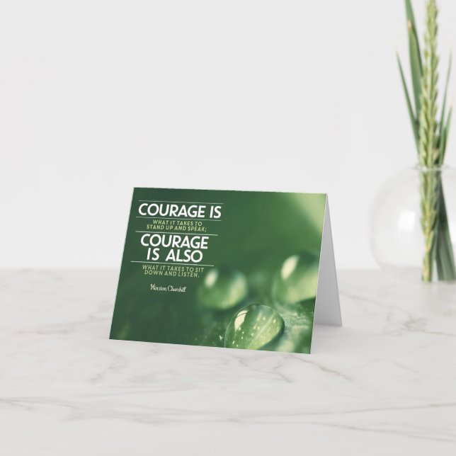 Tarjeta De Agradecimiento Cita Inspiradora de Winston Churchill (Anverso)