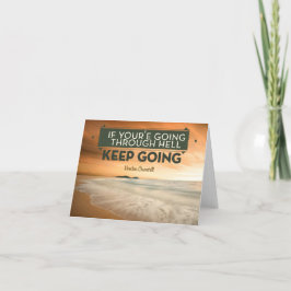 Tarjeta De Agradecimiento Cita Inspiradora de Winston Churchill "Sigue adela