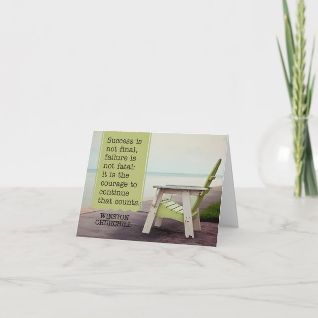 Tarjeta De Agradecimiento Cita Inspiradora de Winston Churchill "Valor" (Anverso)