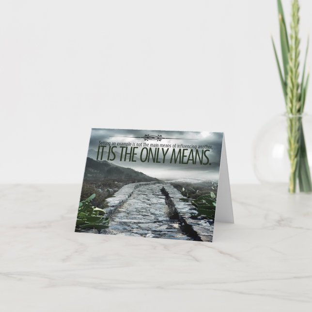 Tarjeta De Agradecimiento Cita Inspiradora "Establecer un ejemplo" (Anverso)