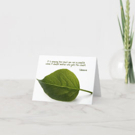 Tarjeta De Agradecimiento Cita Inspiradora "Increíble trabajo en equipo"