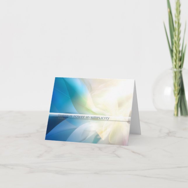 Tarjeta De Agradecimiento Cita Inspiradora "Poder en la simplicidad" (Anverso)