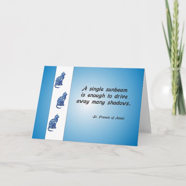 Tarjeta De Agradecimiento Cita voluntaria del gato y del rayo de sol del (Anverso)