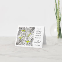 Citar la amistad, BW Floral Doodle con Verde  