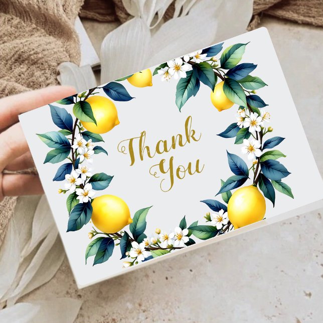 Tarjeta De Agradecimiento Citrus Amalfi Italian Ciao Baby Wreath Thank You (Subido por el creador)