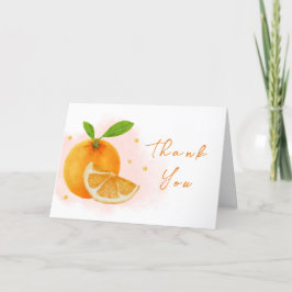 Tarjeta De Agradecimiento Citrus Baby Shower simple Naranja dulce