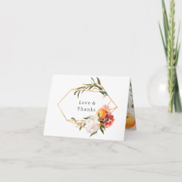 Tarjeta De Agradecimiento Citrus Botanical | Floral besada al sol Gracias
