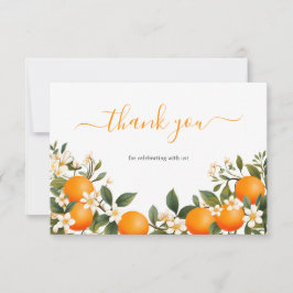 Tarjeta De Agradecimiento Citrus botánico pequeño Naranja