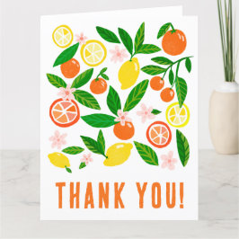 Tarjeta De Agradecimiento Citrus Celebración Personalizado Colorful Bold Gra