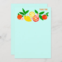 Tarjeta De Agradecimiento Citrus Celebration Custom Colorful Blank Note