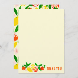 Tarjeta De Agradecimiento Citrus Celebration Custom Colorful Blank Note