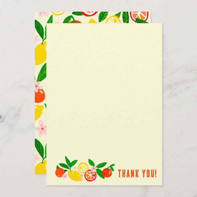Tarjeta De Agradecimiento Citrus Celebration Custom Colorful Blank Note (Anverso / Reverso)
