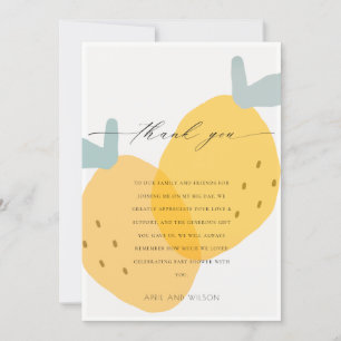 Tarjeta De Agradecimiento Citrus de limón amarillo lindo Baby Shower brillan