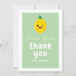 Tarjeta De Agradecimiento Citrus Lemon Baby Shower