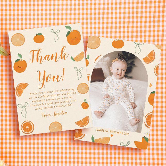 Tarjeta De Agradecimiento Citrus Little Cutie Foto de cumpleaños (Subido por el creador)