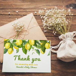 Tarjeta De Agradecimiento Citrus Main Squeeze Sweetie Lemon Baby Shower