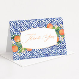 Tarjeta De Agradecimiento Citrus Sinensis Greeneration Blue White Positano T