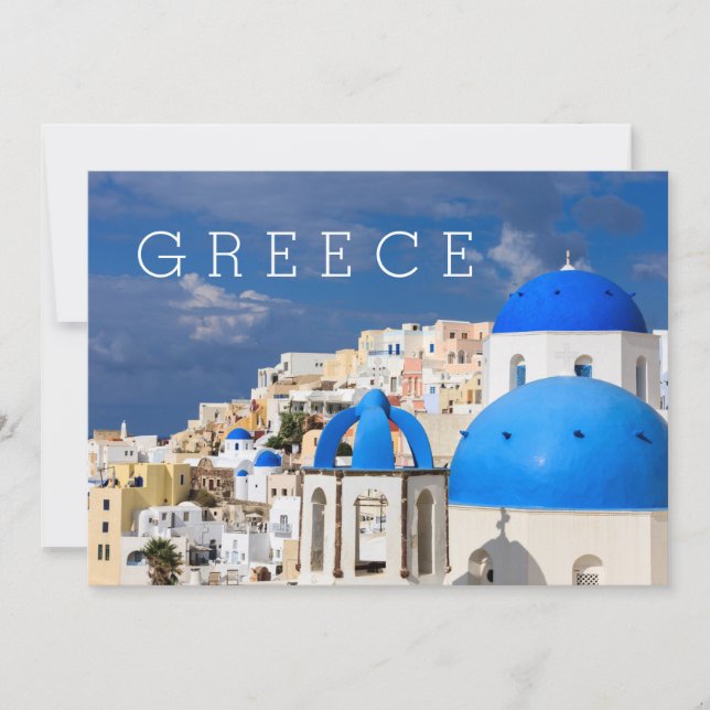 Tarjeta De Agradecimiento Cityscape de Santorini, Grecia (Anverso)