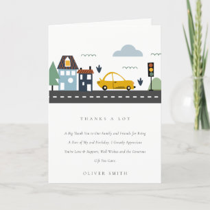 Tarjeta De Agradecimiento Ciudad Cuta Carretera de Vehículos Urbanos Carrete