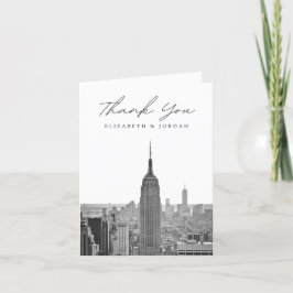 Tarjeta De Agradecimiento Ciudad de Nueva York Vertical Blanco y Negro