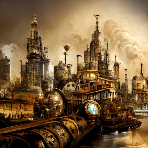 Tarjeta De Agradecimiento Ciudad de Steampunk