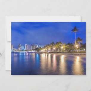 Tarjeta De Agradecimiento Ciudad de Waikiki al amanecer