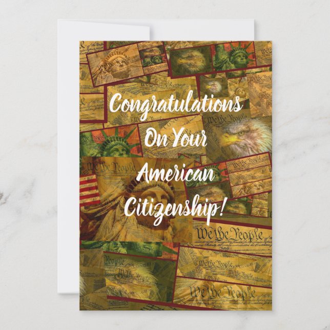 Tarjeta De Agradecimiento Ciudadanía de Estados Unidos (Anverso)