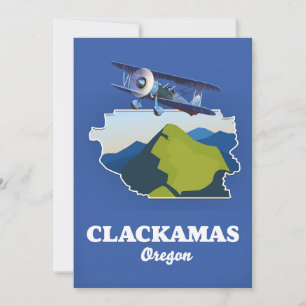 Tarjeta De Agradecimiento Clackamas Oregon USA mapa de lienzo Imprimir