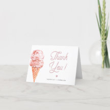 Tarjeta de agradecimiento CLARA Retro Blush Pink I
